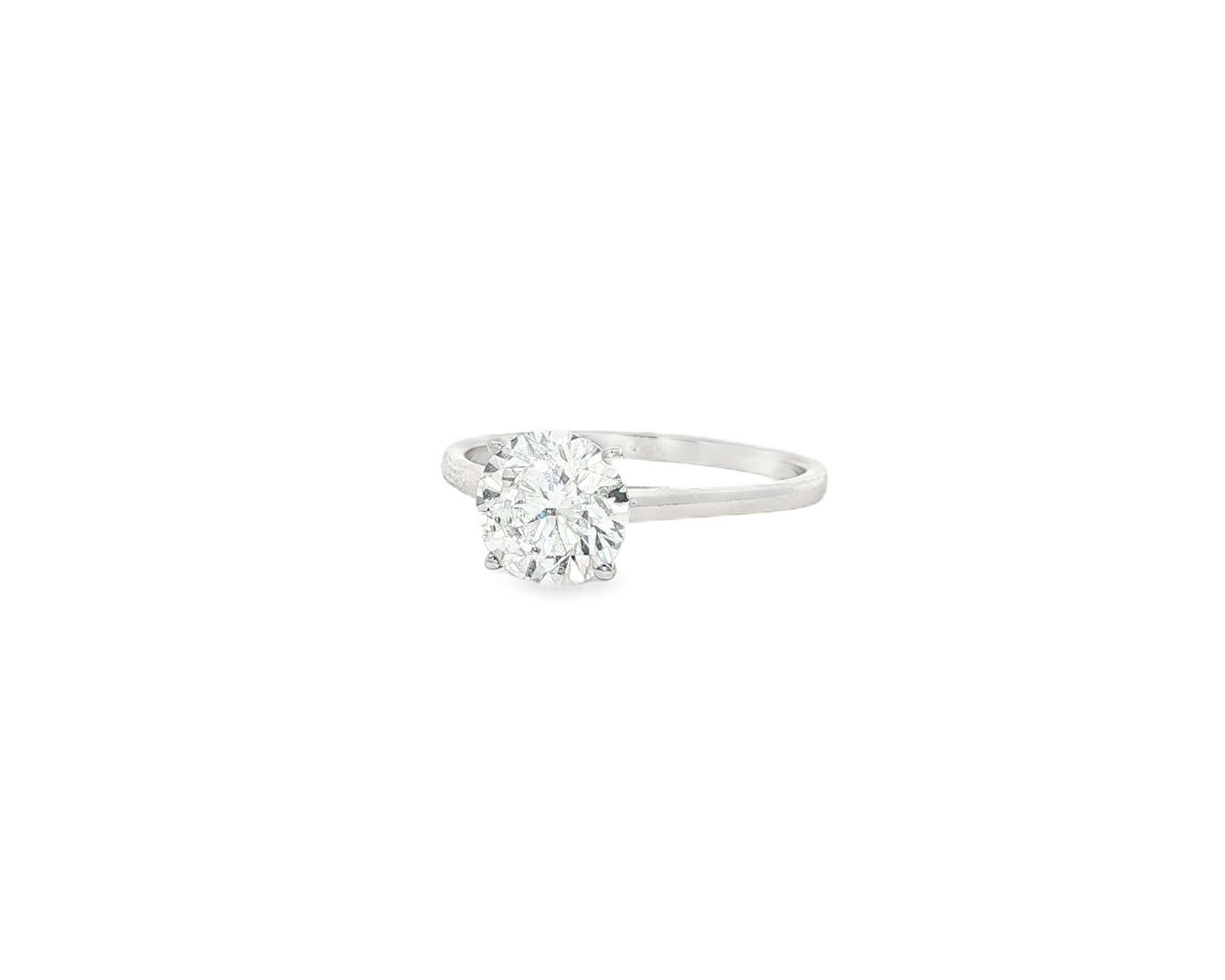 14k Gold Diamond Engagement Ring with Round Brilliant-Cut Solitaire Design 1.55 CT