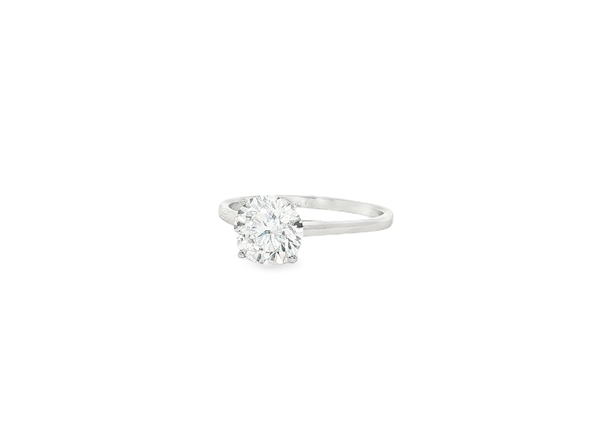 14k Gold Diamond Engagement Ring with Round Brilliant-Cut Solitaire Design 1.55 CT