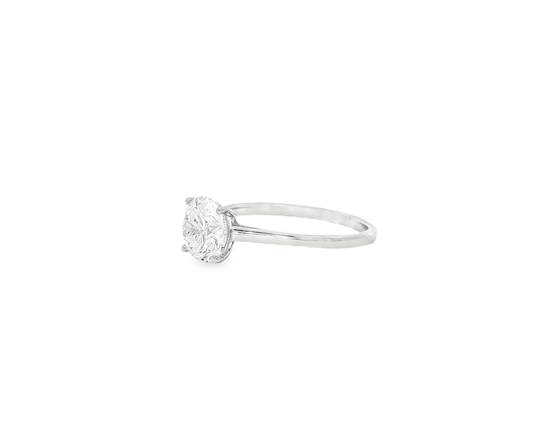14k Gold Diamond Engagement Ring with Round Brilliant-Cut Solitaire Design 1.55 CT