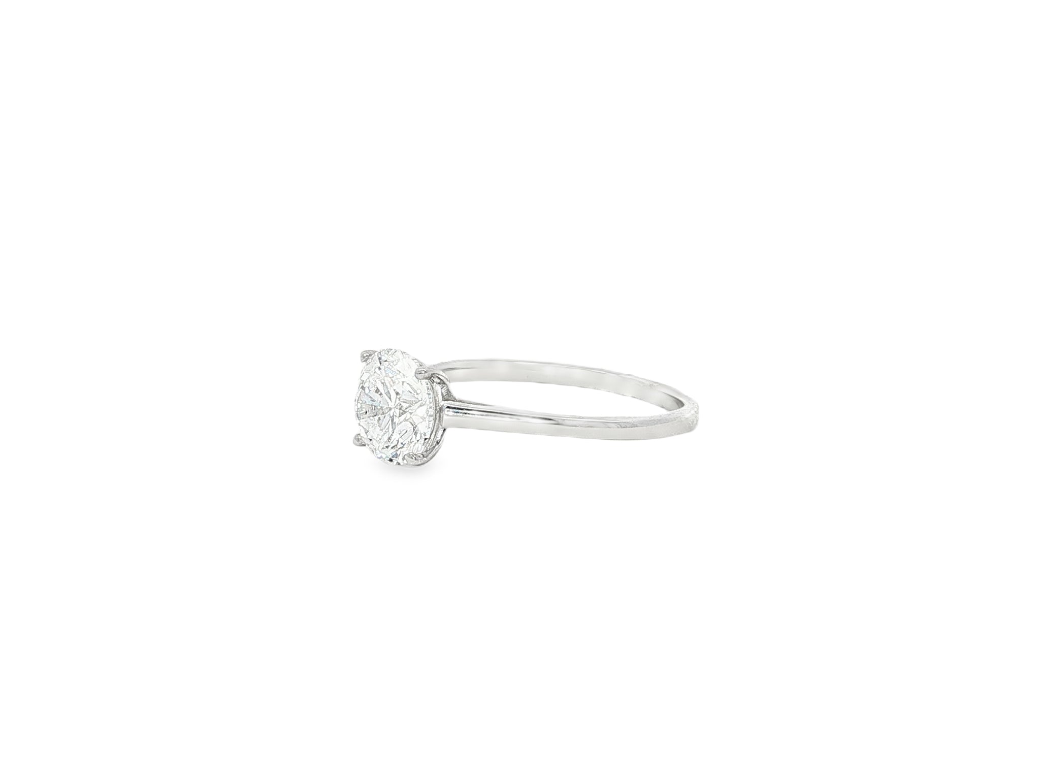 14k Gold Diamond Engagement Ring with Round Brilliant-Cut Solitaire Design 1.55 CT