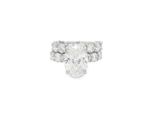 14k Gold Diamond Oval Double Row Band Engagement Ring Set 12.3ct
