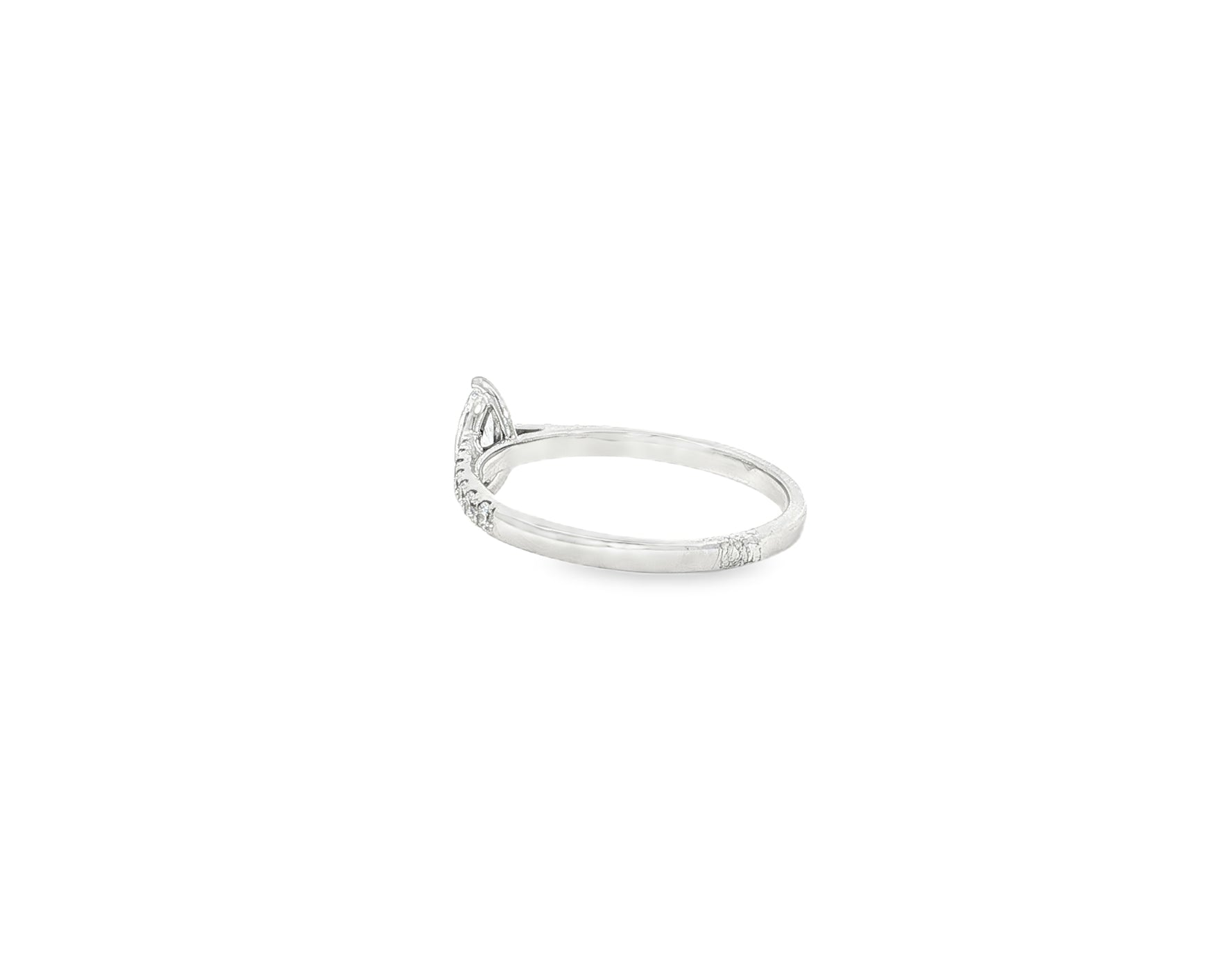 14k Gold Diamond Ring with Marquise-Cut Center & Pavé Band 0.52ct