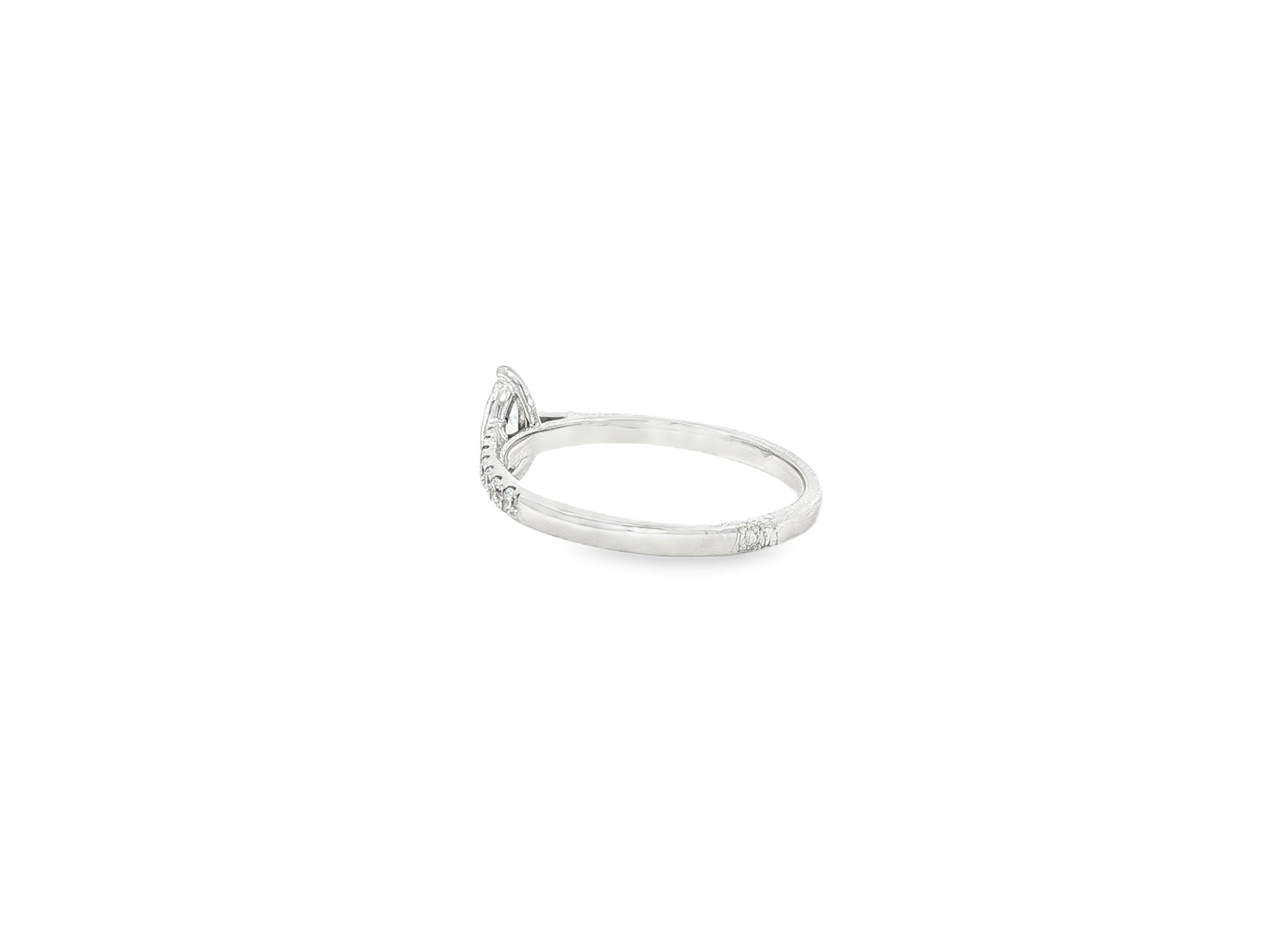 14k Gold Diamond Ring with Marquise-Cut Center & Pavé Band 0.52ct
