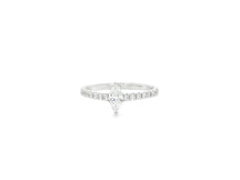 14k Gold Diamond Ring with Marquise-Cut Center & Pavé Band 0.52ct