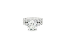 14k Gold Diamond Round Double Row Band Engagement Ring Set 7.53 CT