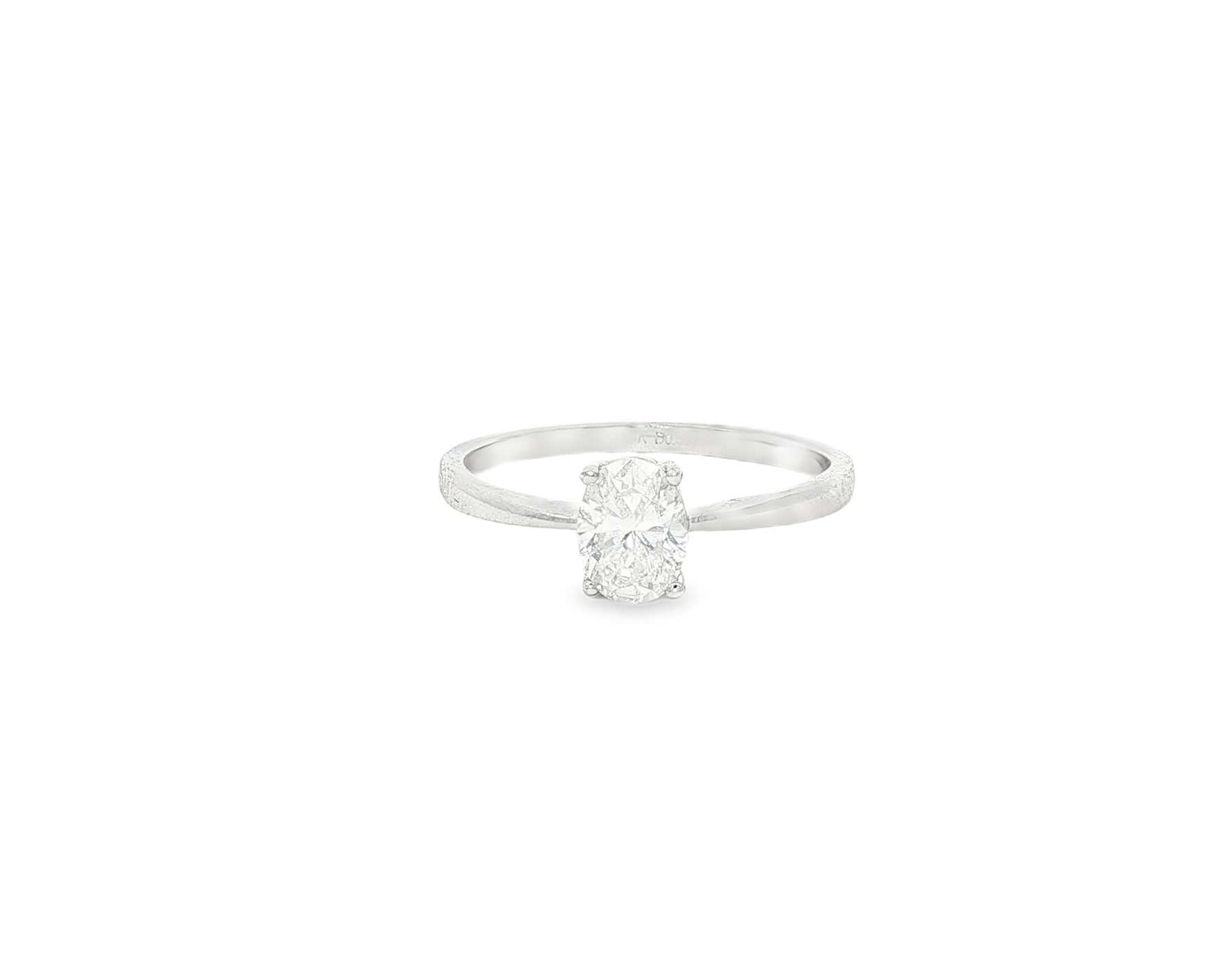 14k Gold Diamond Solitaire Ring with Oval-Cut Center Stone 0.60ct