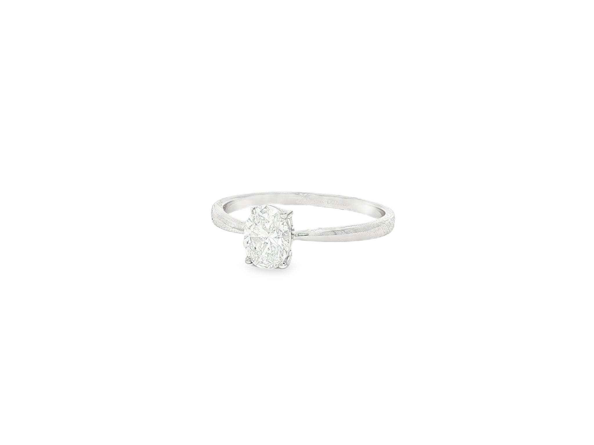 14k Gold Diamond Solitaire Ring with Oval-Cut Center Stone 0.60ct