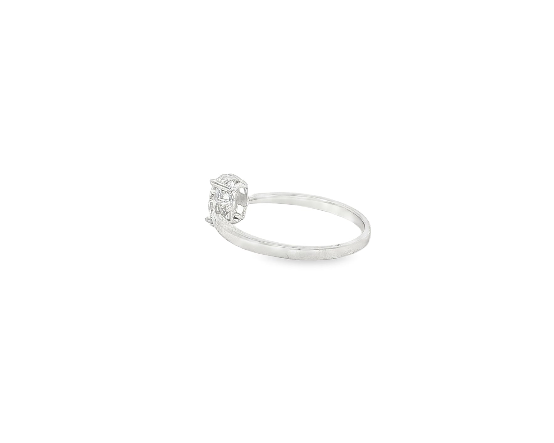 14k Gold Diamond Solitaire Ring with Oval-Cut Center Stone 0.60ct