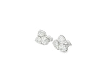 14k Gold Diamond Stud Earrings with Pear & Round-Cut Cluster Design 2.55ct