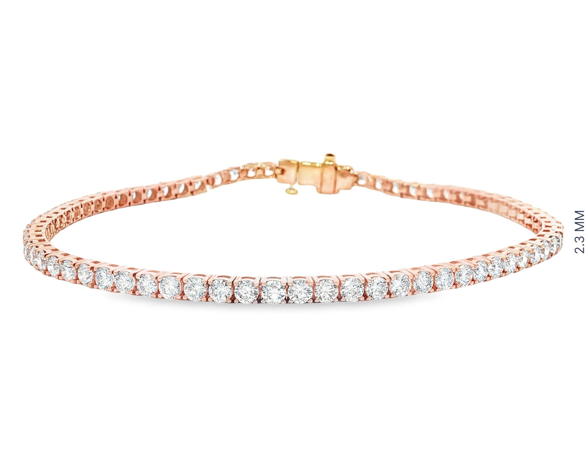 14k Gold Diamond Tennis Bracelet with Round-Cut Classic Design 3.72ct