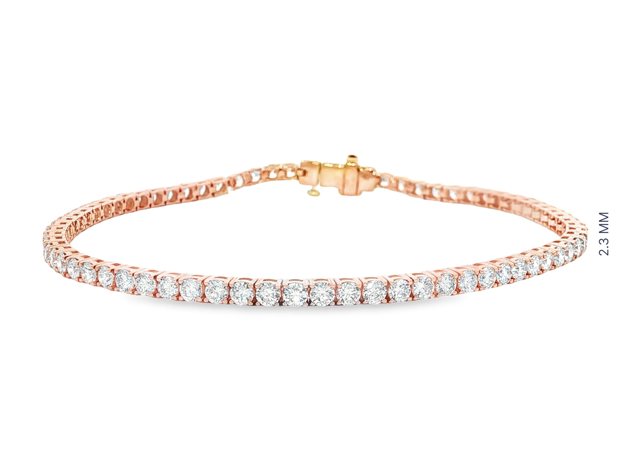 14k Gold Diamond Tennis Bracelet with Round-Cut Classic Design 3.72ct