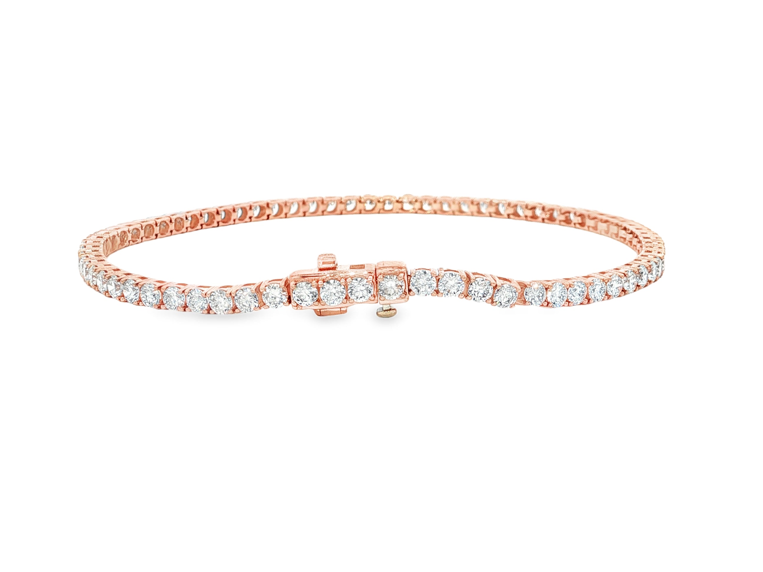14k Gold Diamond Tennis Bracelet with Round-Cut Classic Design 3.72ct