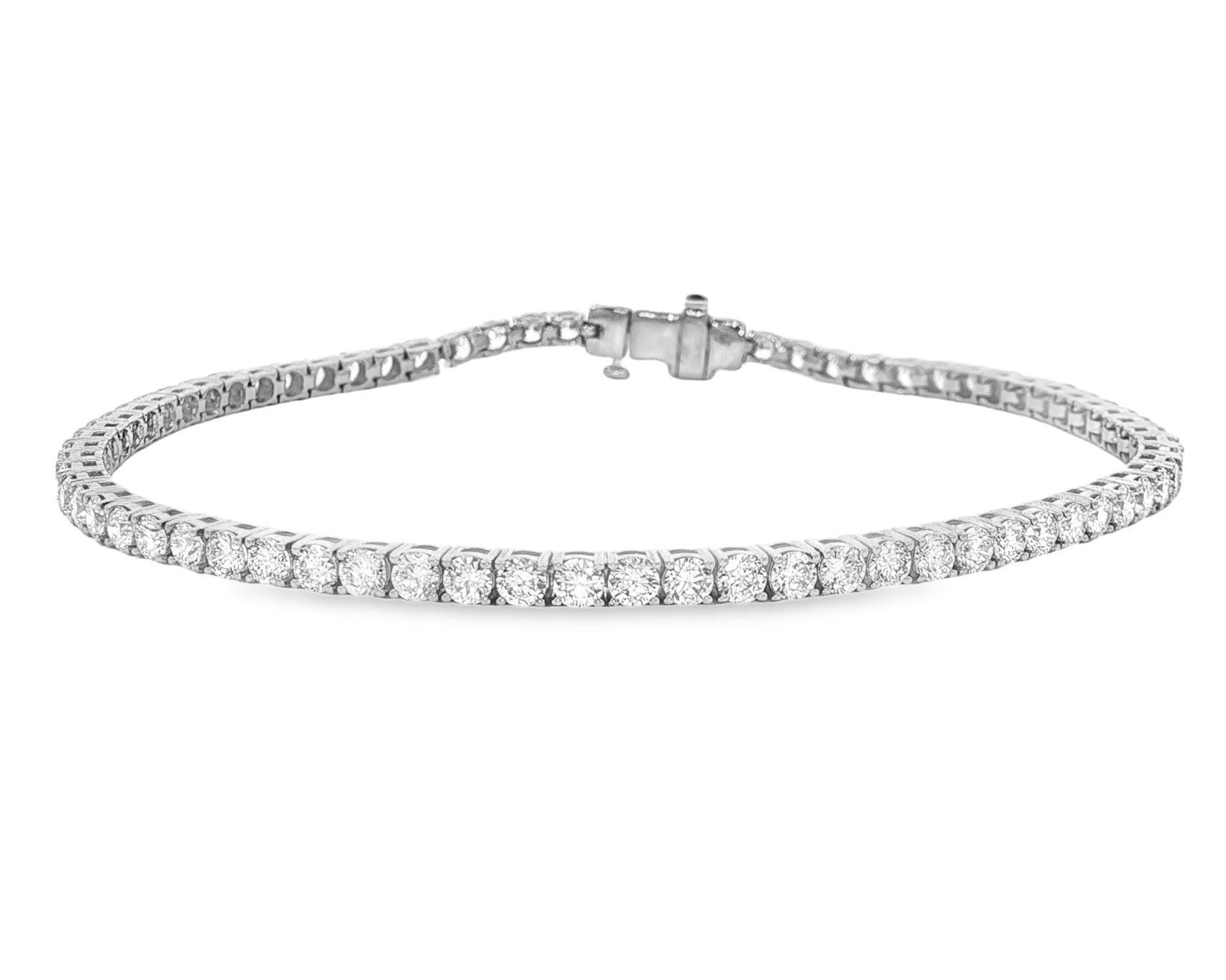 14k Gold Diamond Tennis Bracelet with Round-Cut Classic Design 3.72ct