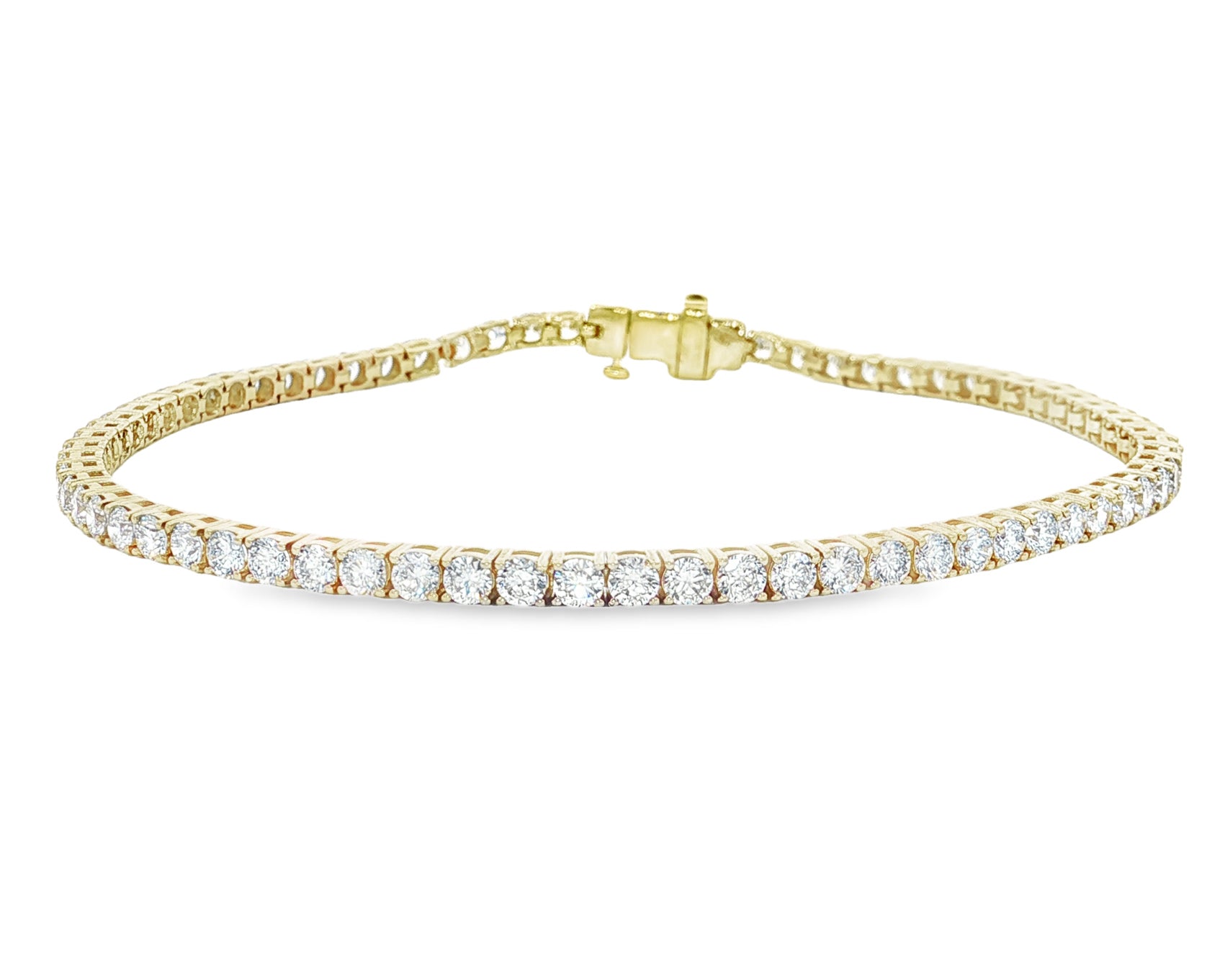 14k Gold Diamond Tennis Bracelet with Round-Cut Classic Design 3.72ct