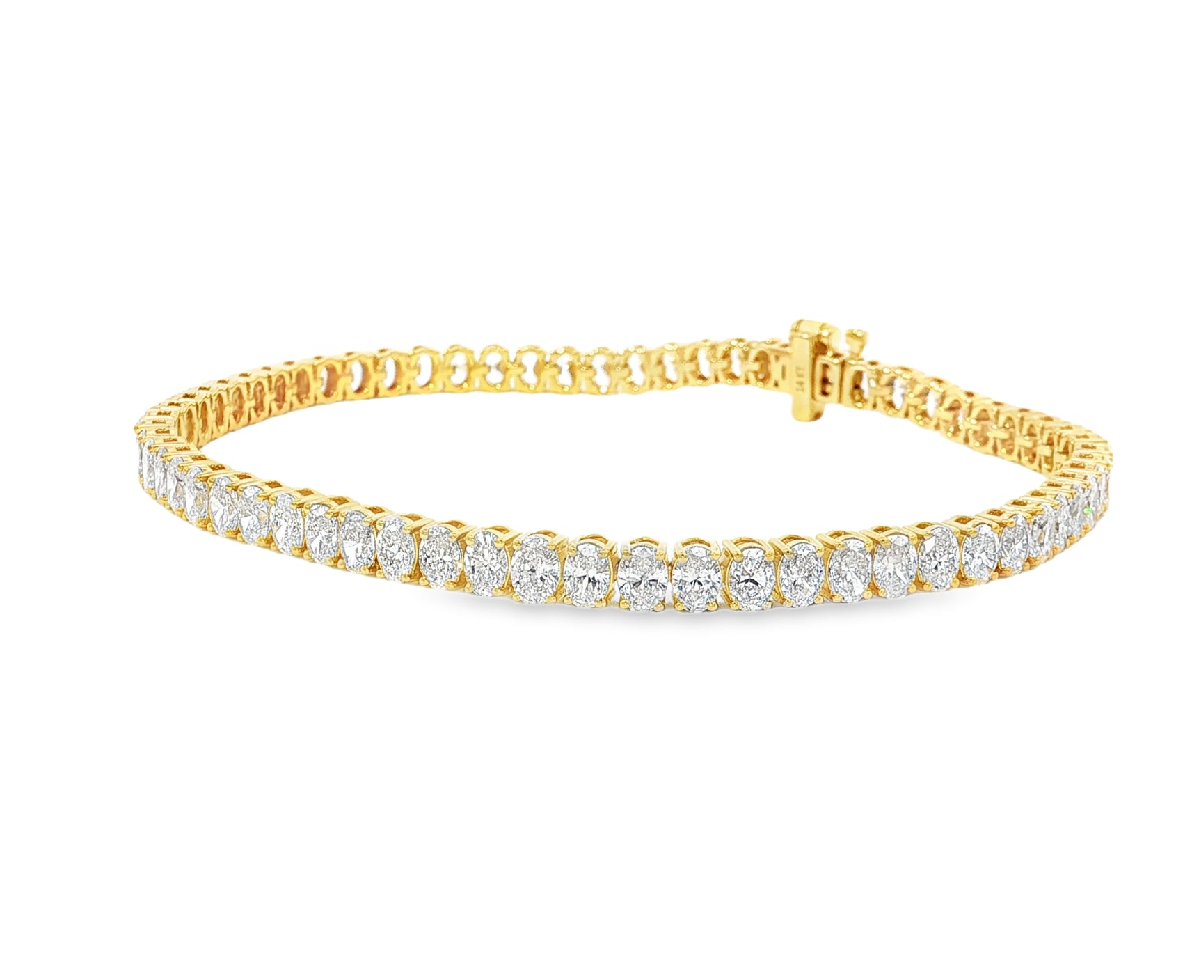 14k Gold Diamond Tennis Bracelet with Round-Cut Design 6.5ct