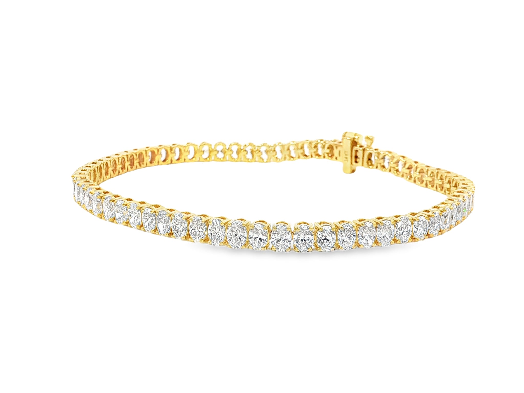 14k Gold Diamond Tennis Bracelet with Round-Cut Design 6.5ct