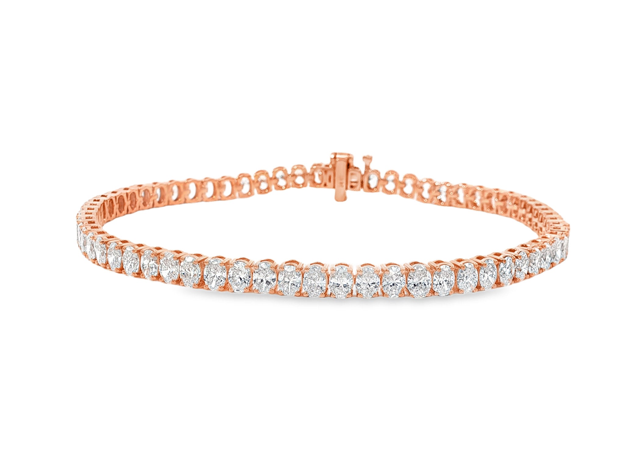 14k Gold Diamond Tennis Bracelet with Round-Cut Design 6.5ct