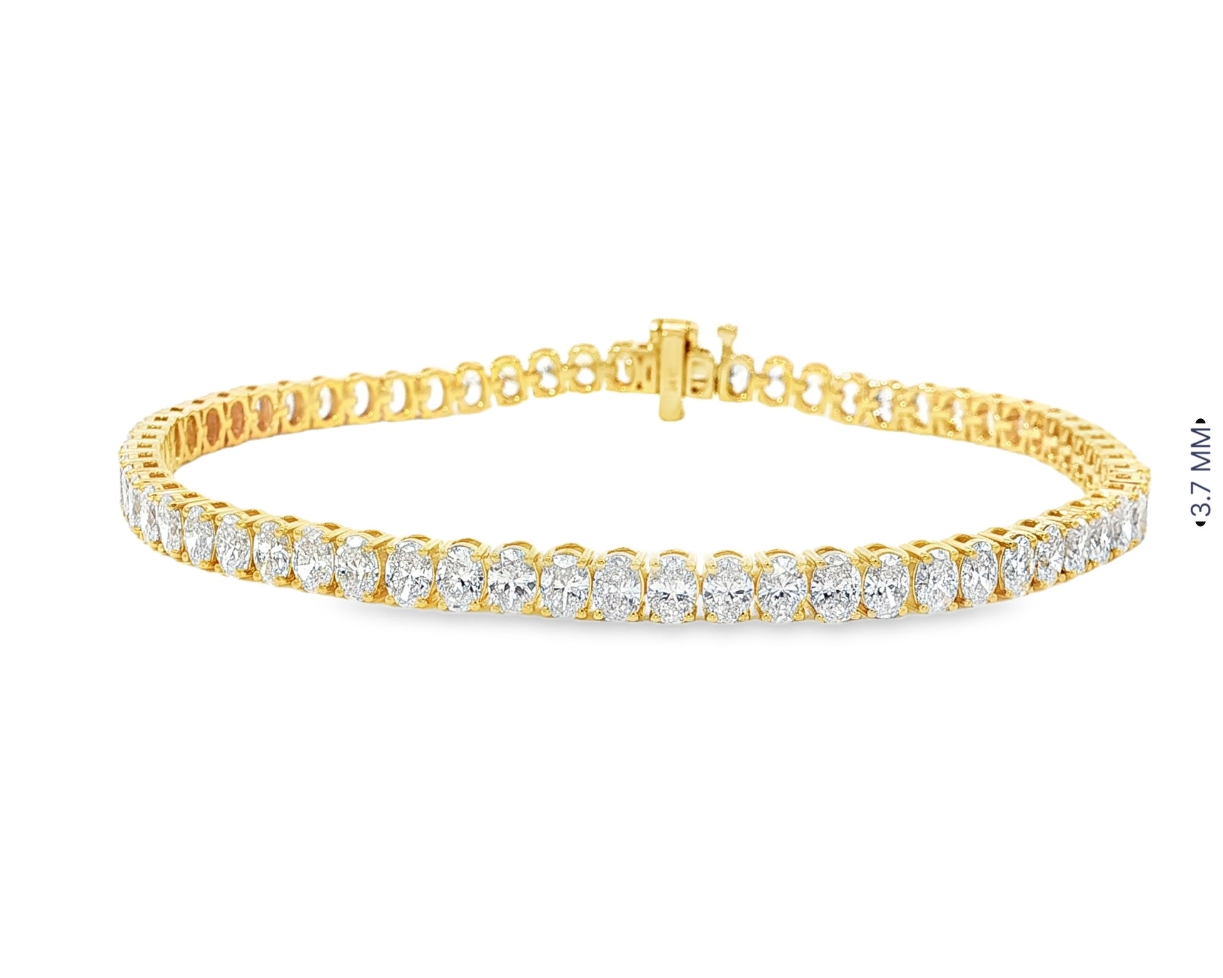 14k Gold Diamond Tennis Bracelet with Round-Cut Design 6.5ct