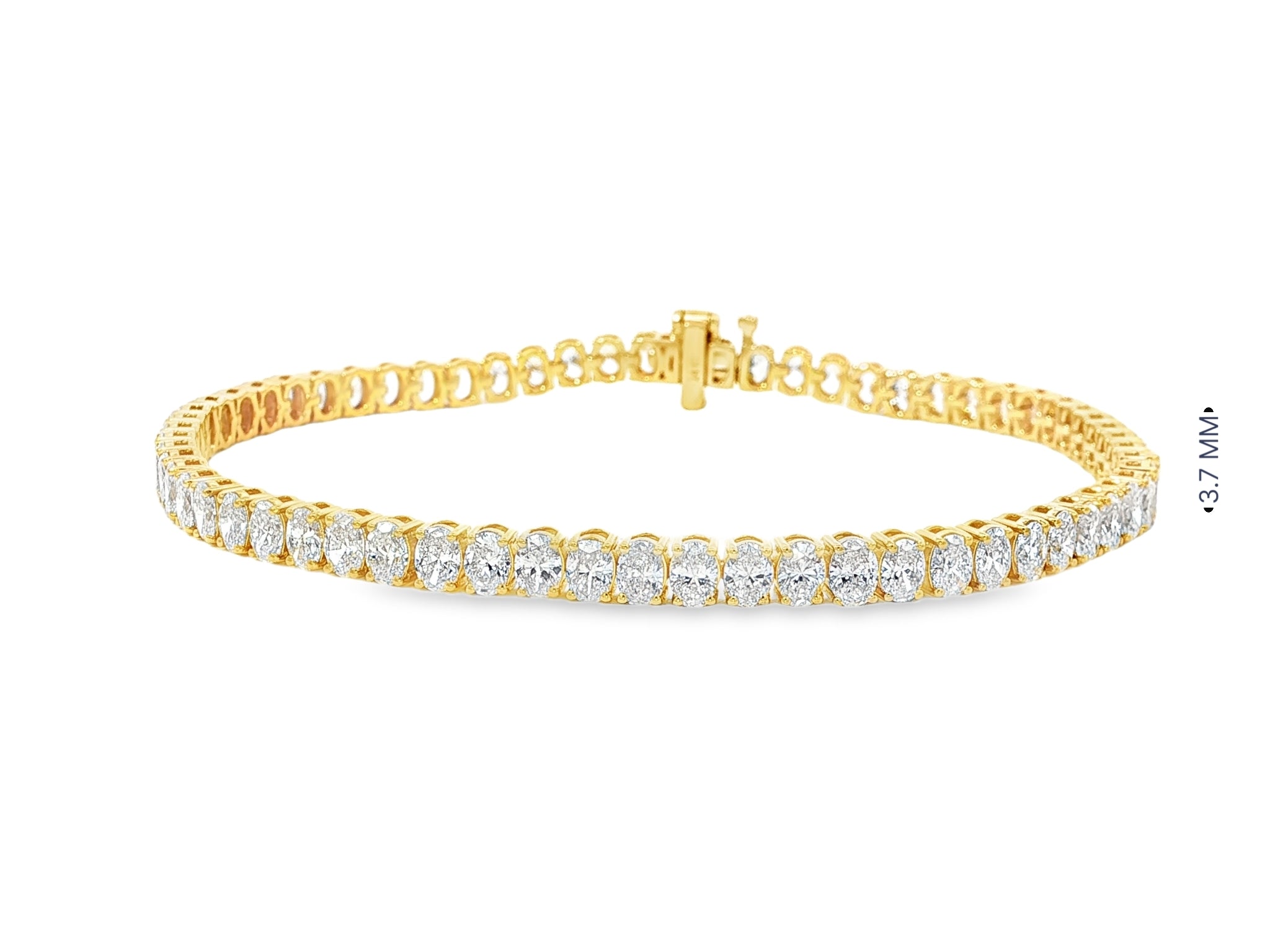 14k Gold Diamond Tennis Bracelet with Round-Cut Design 6.5ct