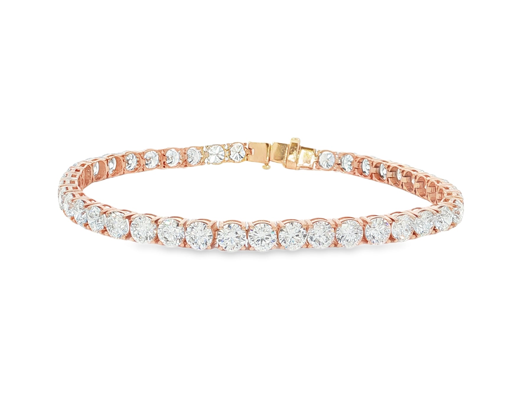 14k Gold Diamond Tennis Bracelet with Round Brilliant Diamonds 11.48 CT