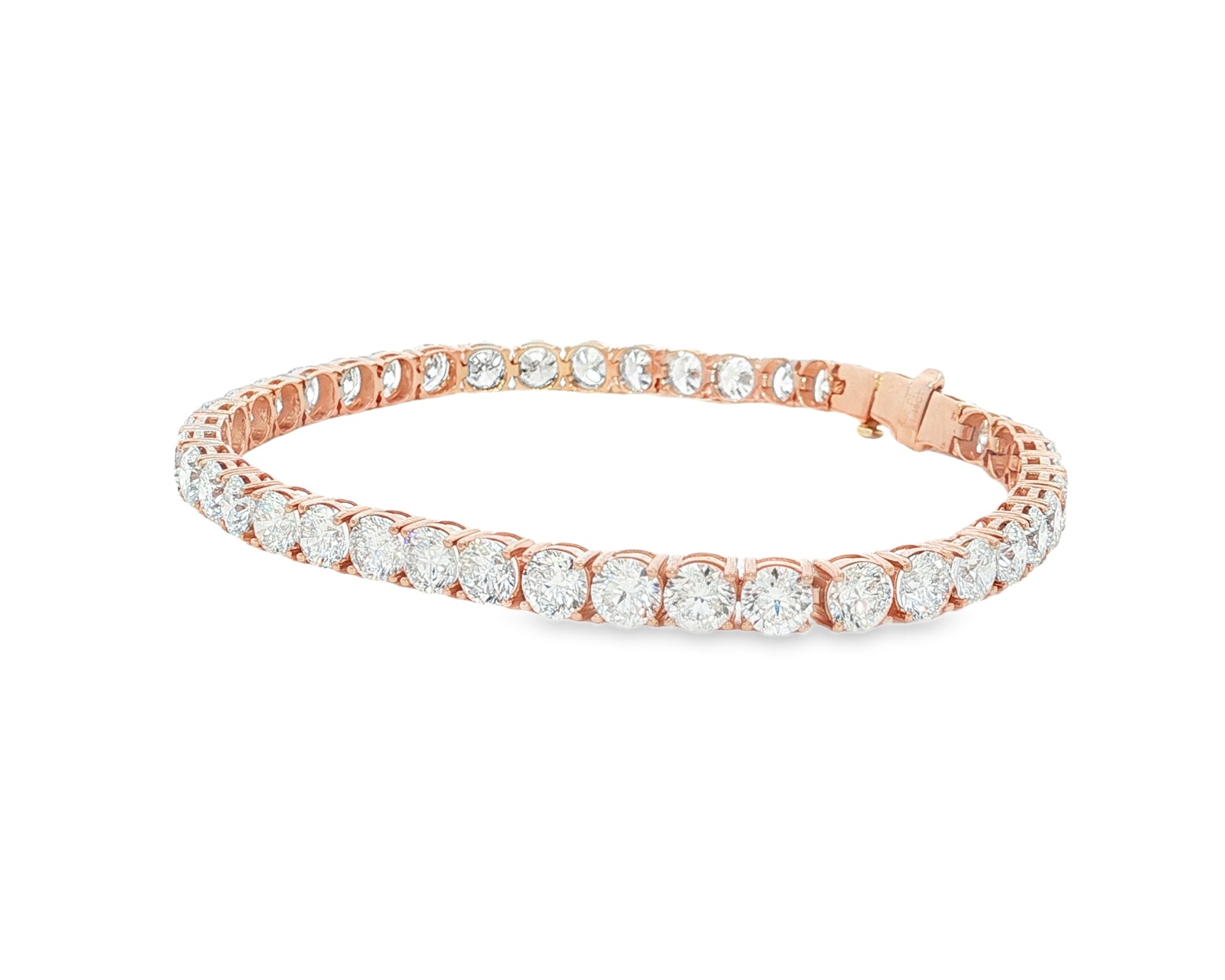 14k Gold Diamond Tennis Bracelet with Round Brilliant Diamonds 11.48 CT