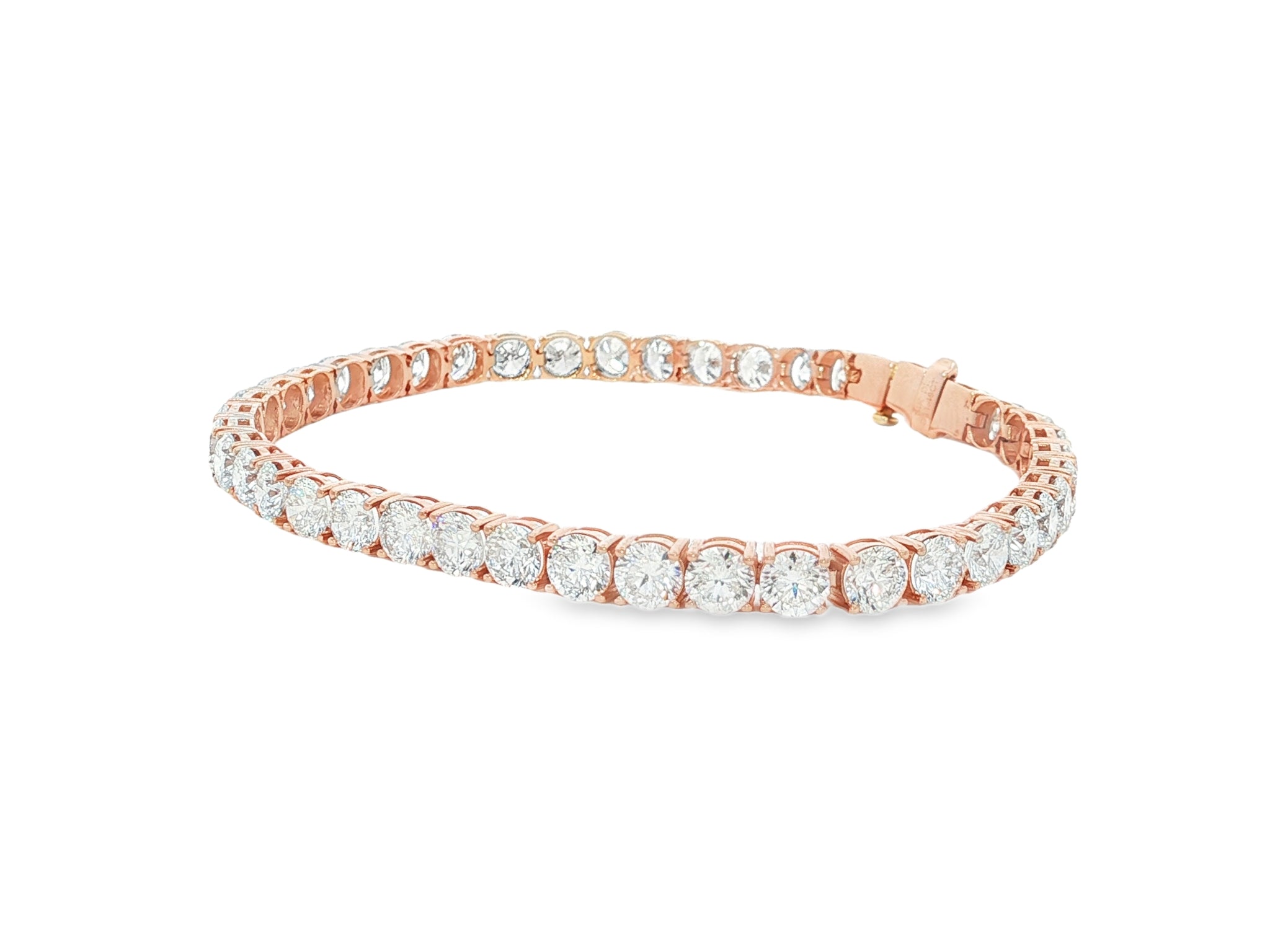 14k Gold Diamond Tennis Bracelet with Round Brilliant Diamonds 11.48 CT