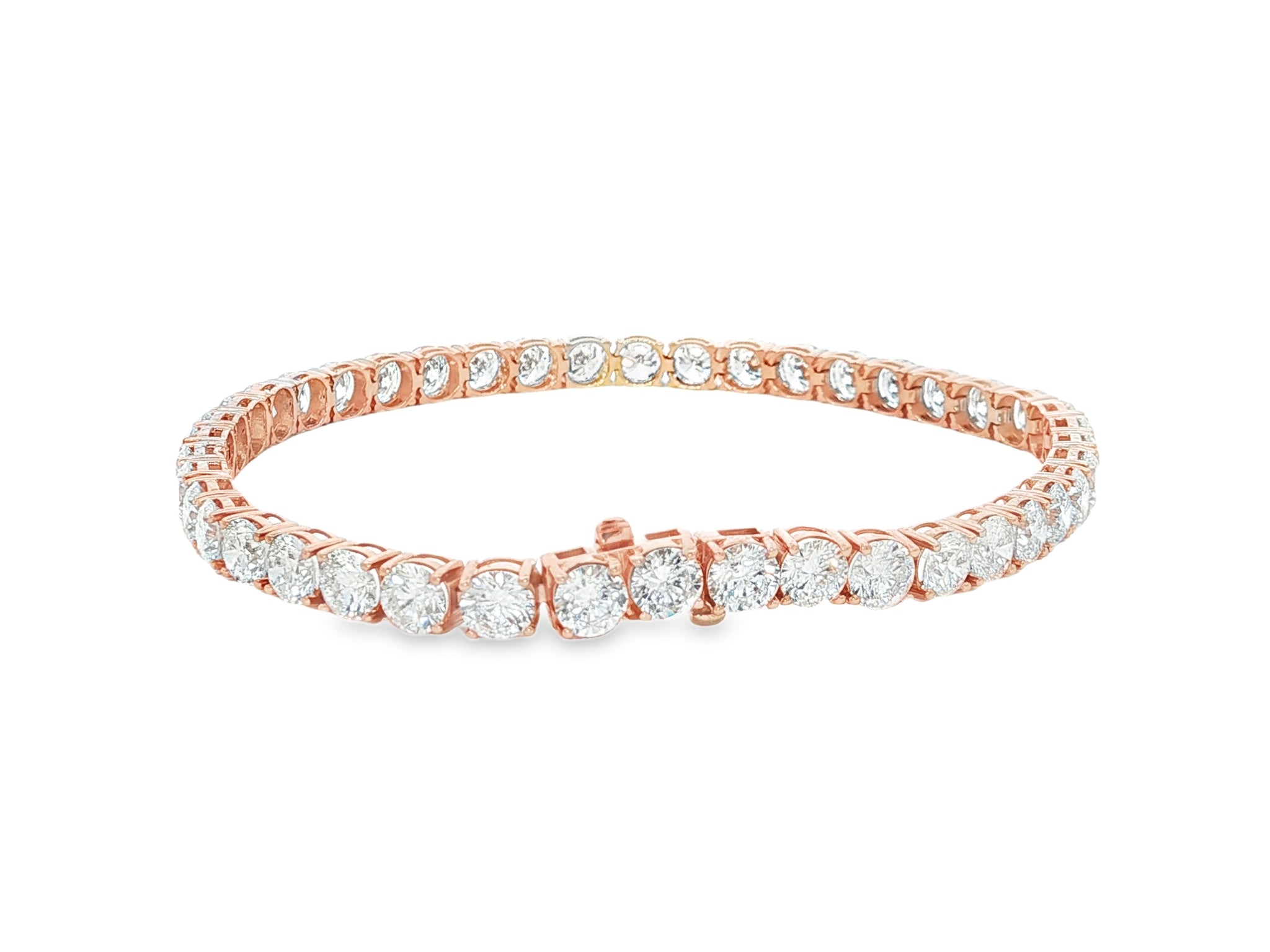 14k Gold Diamond Tennis Bracelet with Round Brilliant Diamonds 11.48 CT