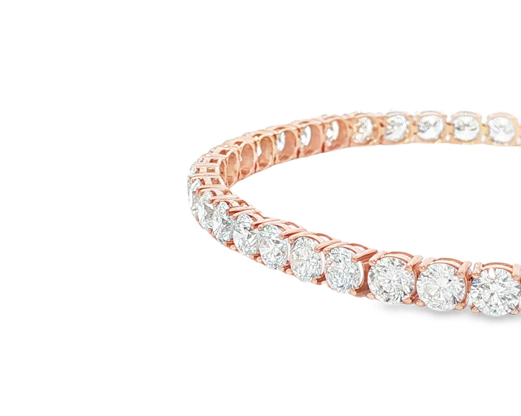 14k Gold Diamond Tennis Bracelet with Round Brilliant Diamonds 11.48 CT