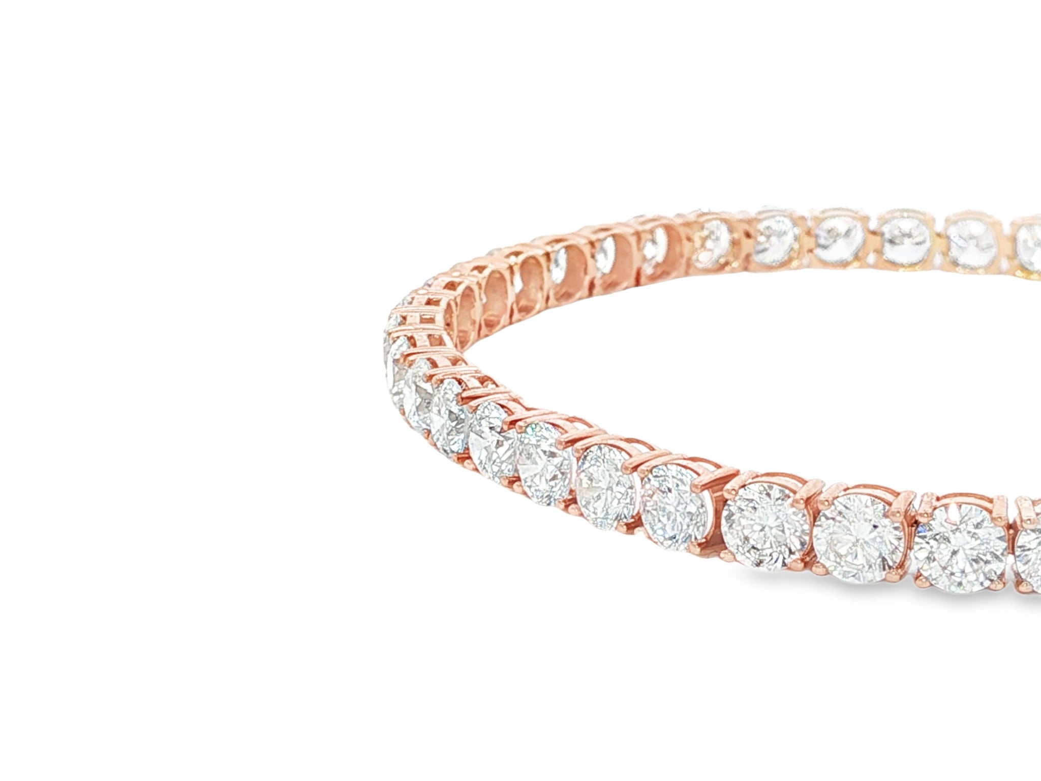 14k Gold Diamond Tennis Bracelet with Round Brilliant Diamonds 11.48 CT