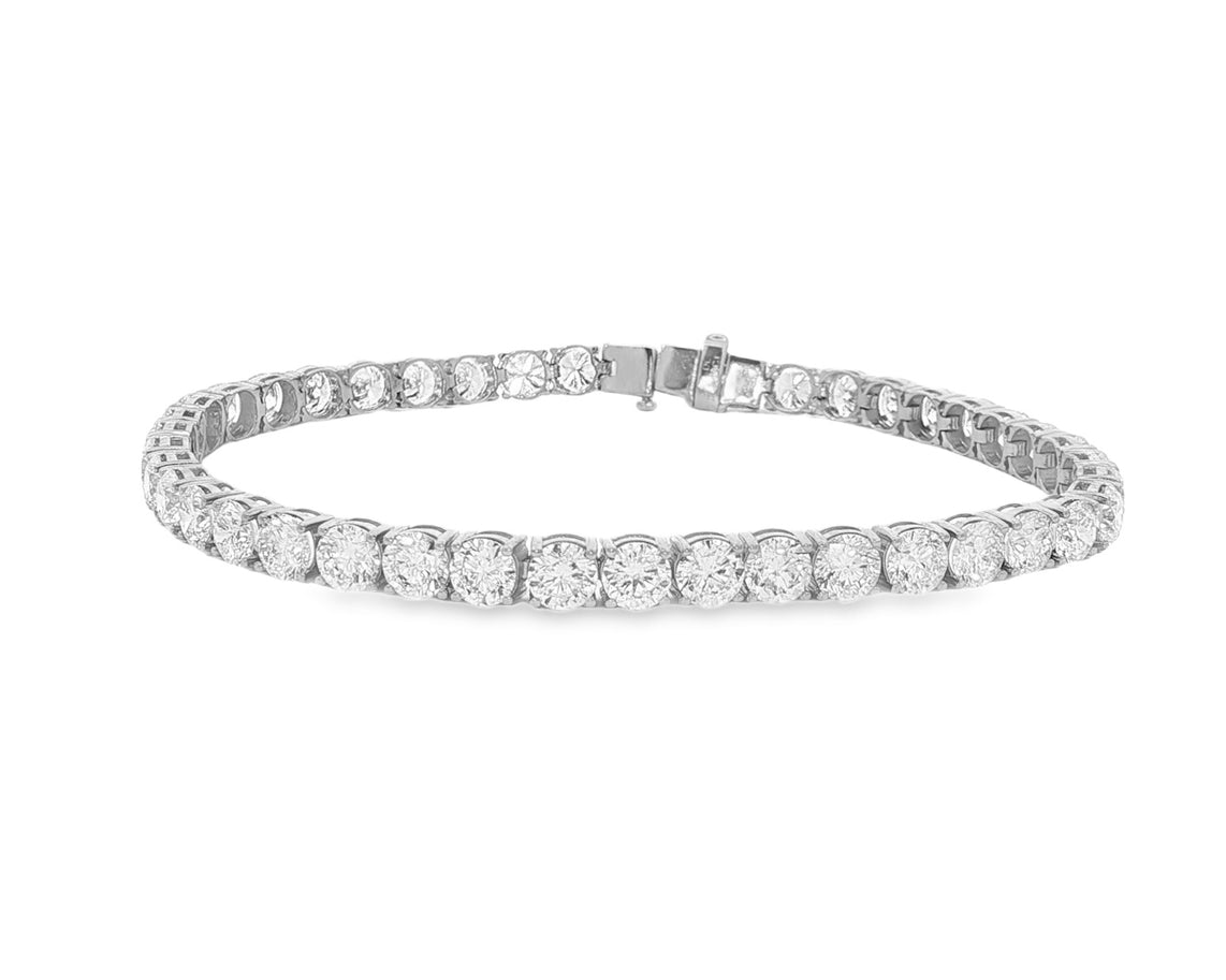 14k Gold Diamond Tennis Bracelet with Round Brilliant Diamonds 11.48 CT