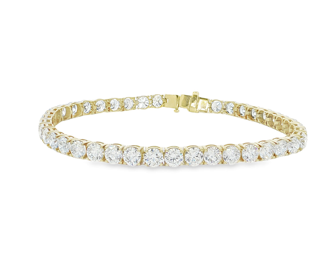 14k Gold Diamond Tennis Bracelet with Round Brilliant Diamonds 11.48 CT