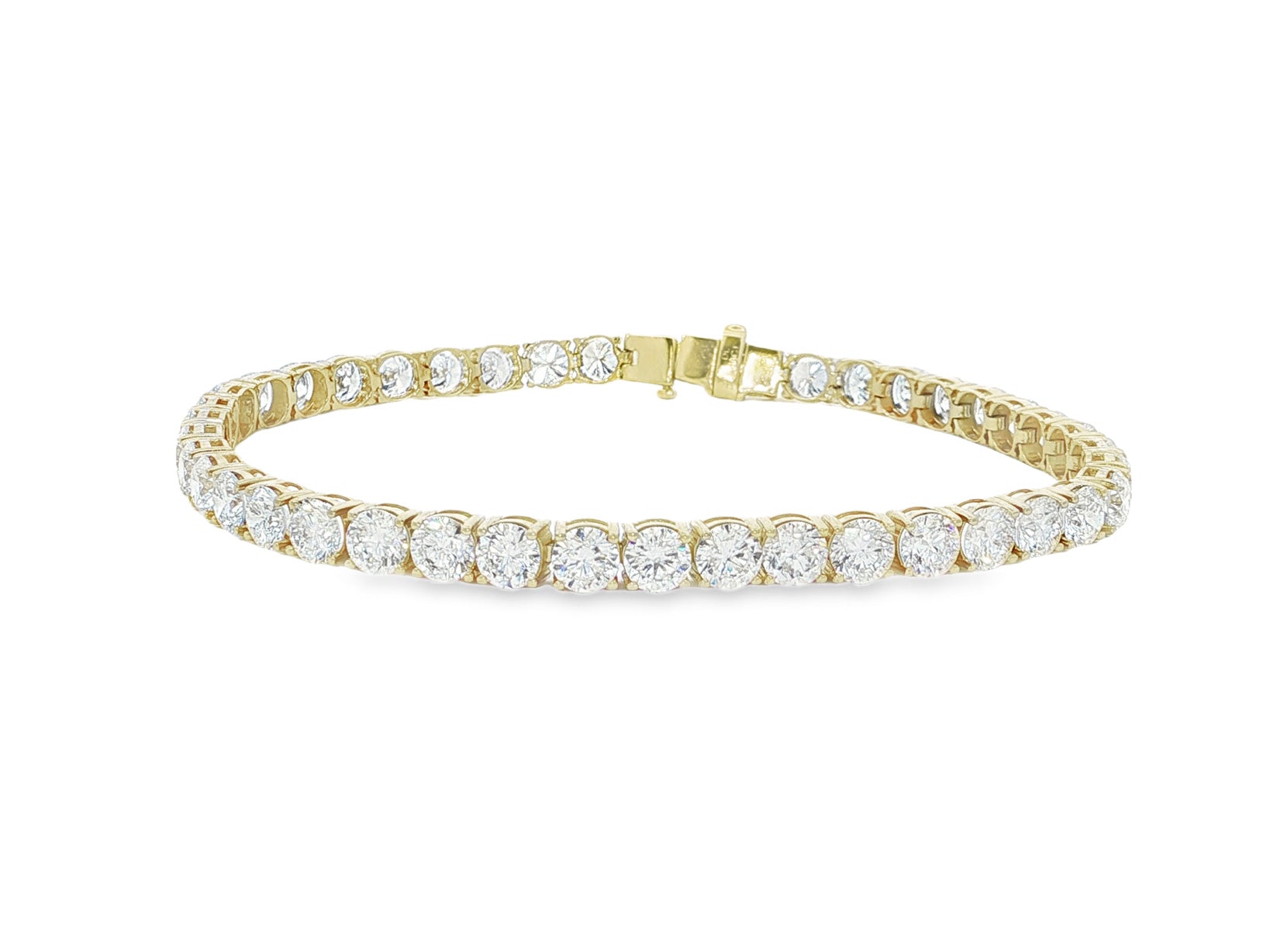 14k Gold Diamond Tennis Bracelet with Round Brilliant Diamonds 11.48 CT