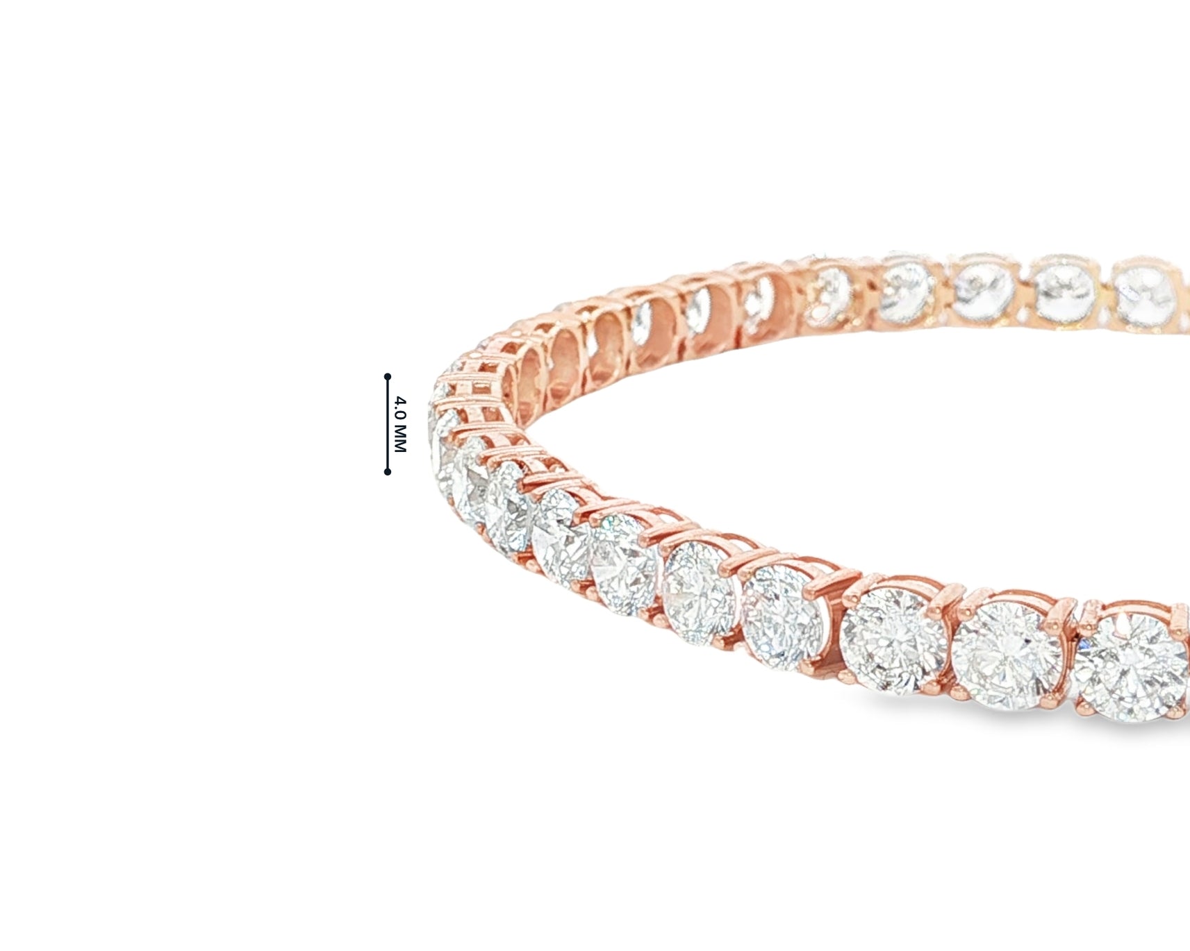 14k Gold Diamond Tennis Bracelet with Round Brilliant Diamonds 11.48 CT
