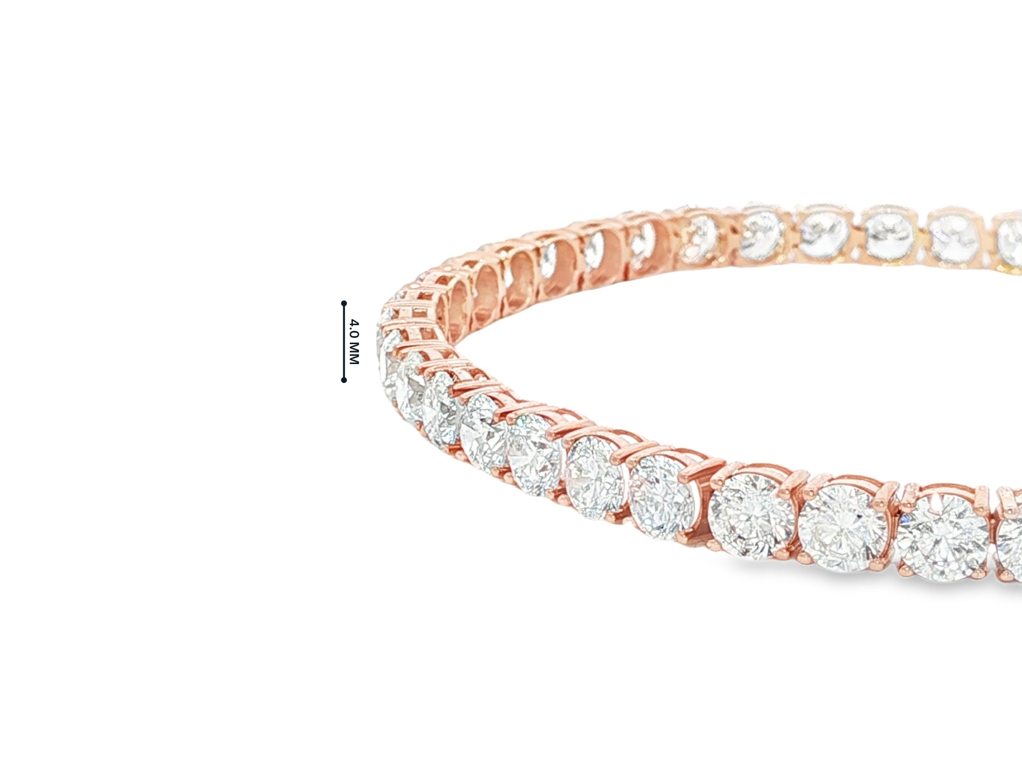 14k Gold Diamond Tennis Bracelet with Round Brilliant Diamonds 11.48 CT