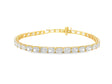 14k Gold Diamond Tennis Bracelet with Square Link Design 9.47ct