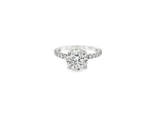18k Emerald Cut Diamond Micropavé Seamless Band Engagement Ring 3.24ct