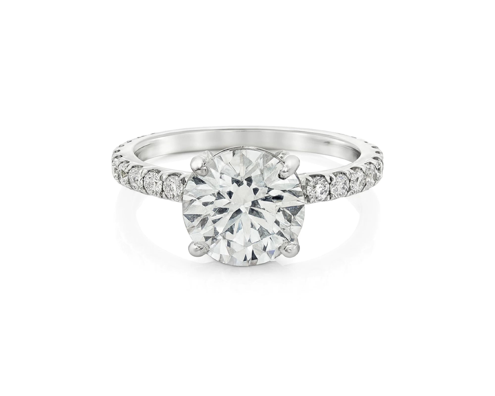 18k Emerald Cut Diamond Micropavé Seamless Band Engagement Ring 3.24ct – lifestyle 2238