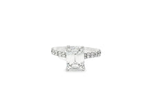 18k Emerald Cut Petite Side-Stone Engagement Ring 4.00 CT