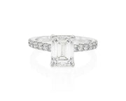 18k Emerald Cut Petite Side-Stone Engagement Ring 4.00 CT