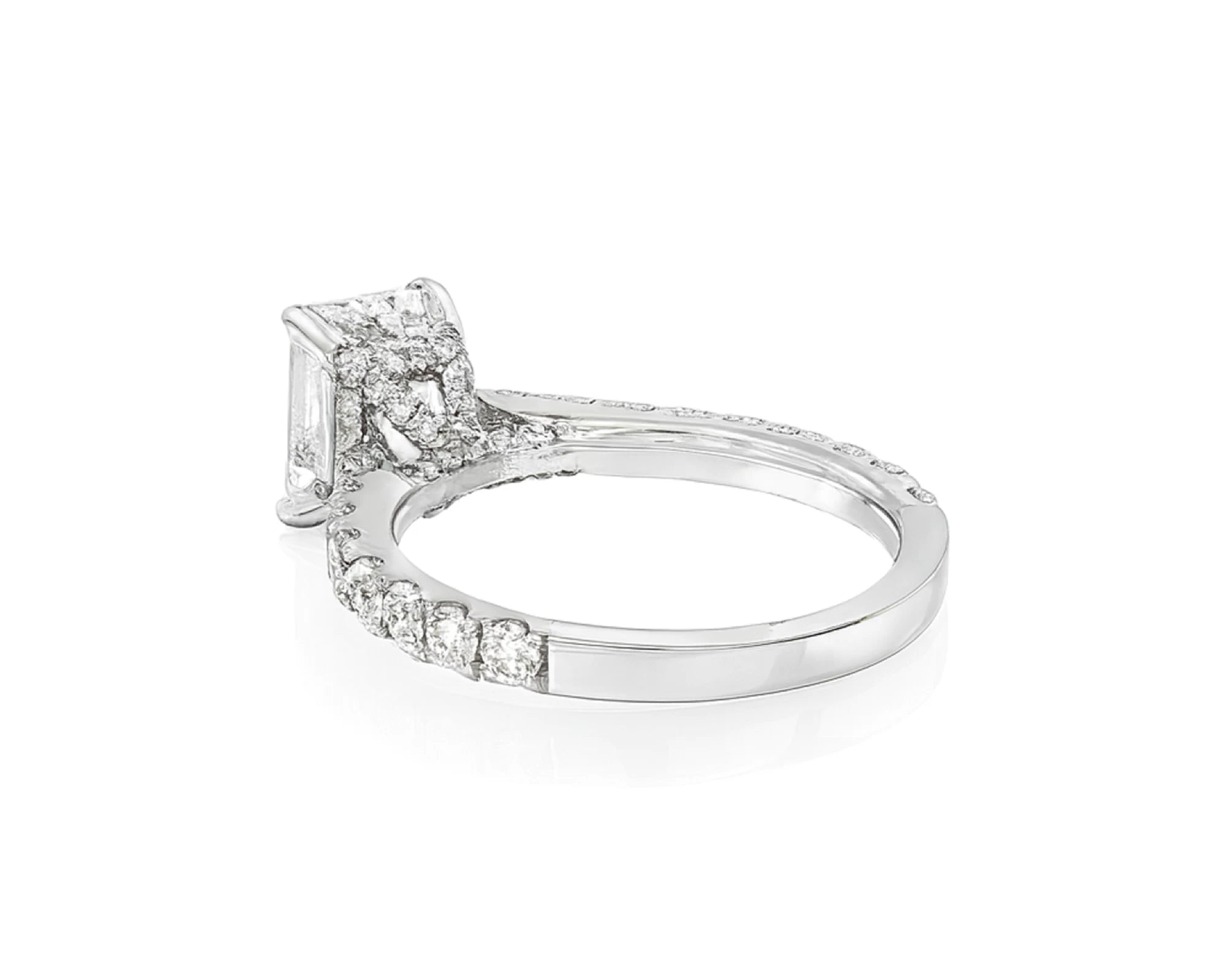18k Emerald Cut Petite Side-Stone Engagement Ring 4.00 CT – lifestyle 1886