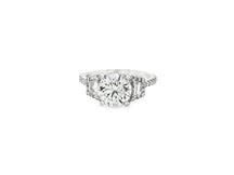18k Round Cut Baguette Side Stone Diamond Engagement Ring 2.79 CT