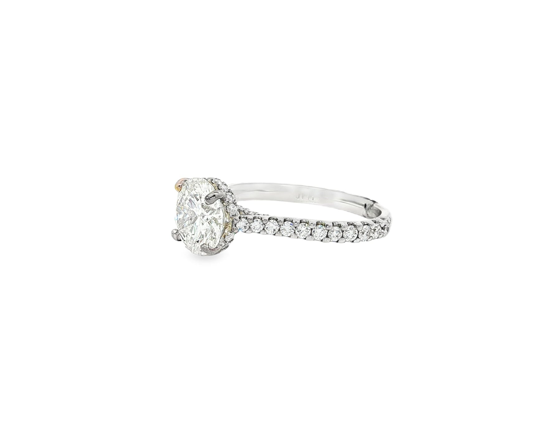 18k Round Cut Petite Micropavé Engagement Ring 3.25 CT - AVI THE JEWELER
