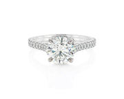 18k Round Cut Petite Micropavé Engagement Ring 3.25 CT