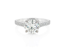 18k Round Cut Petite Micropavé Engagement Ring 3.25 CT