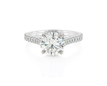 18k Round Cut Petite Micropavé Engagement Ring 3.25 CT
