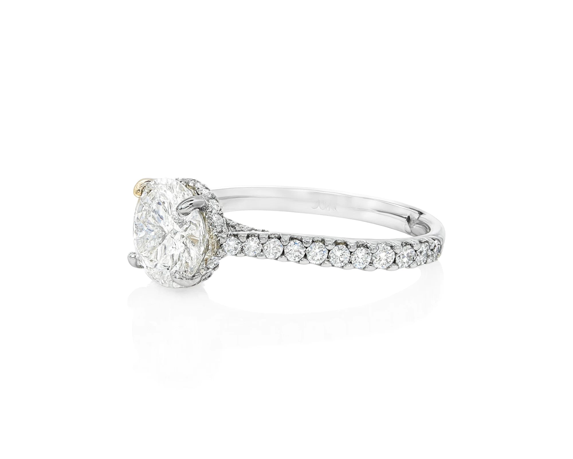 18k Round Cut Petite Micropavé Engagement Ring 3.25 CT – lifestyle 2467
