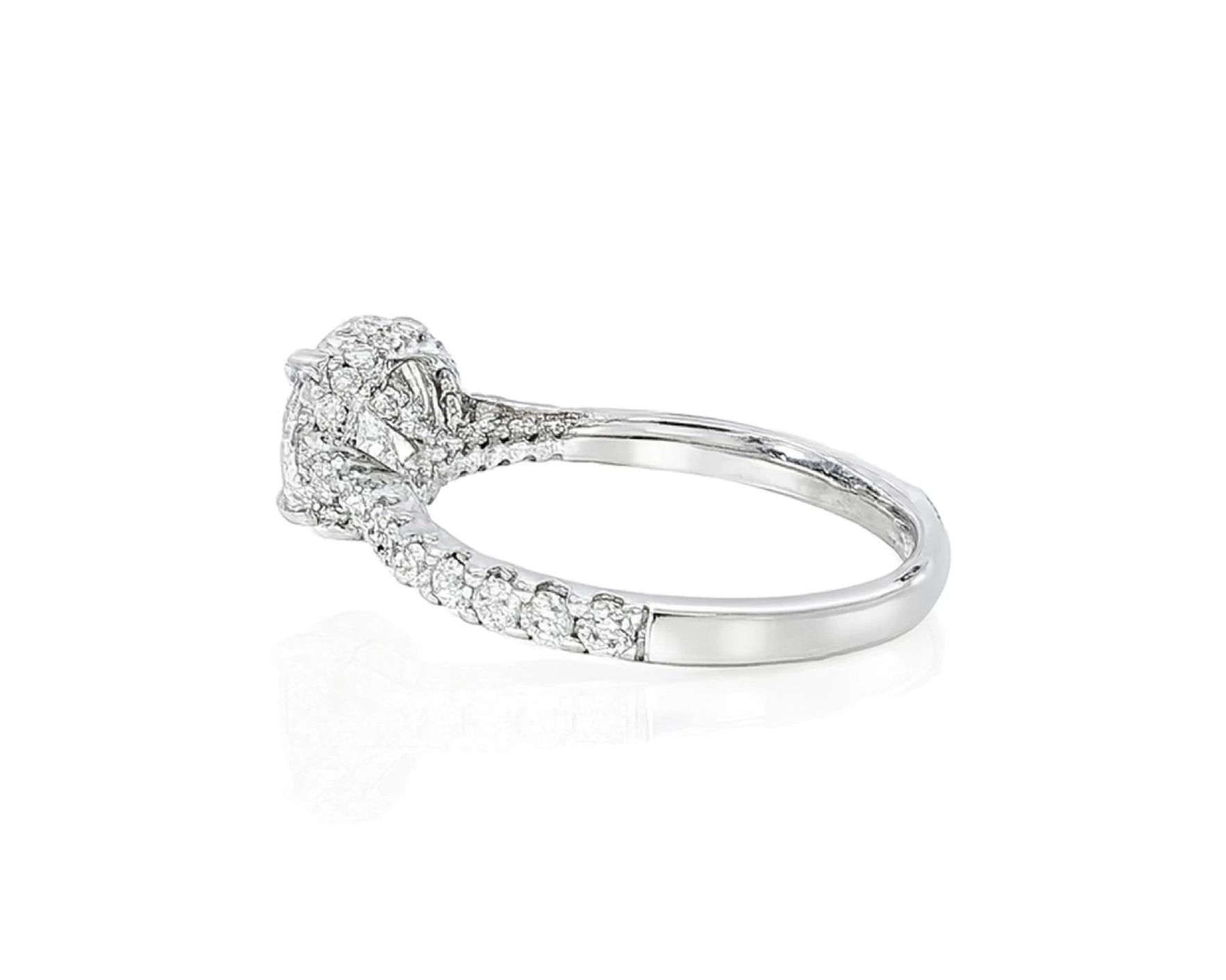 18k Round Cut Petite Micropavé Engagement Ring 3.25 CT – lifestyle 2468