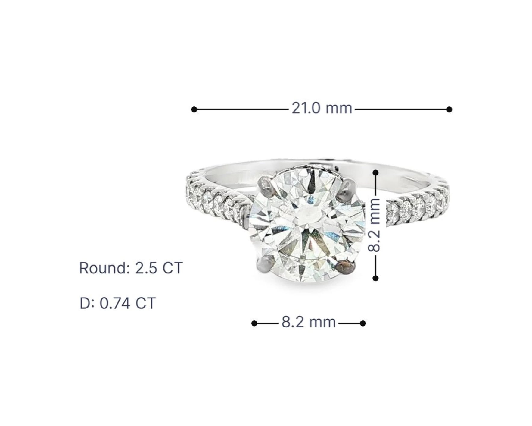 18k Round Cut Petite Micropavé Engagement Ring 3.25 CT – lifestyle 3099