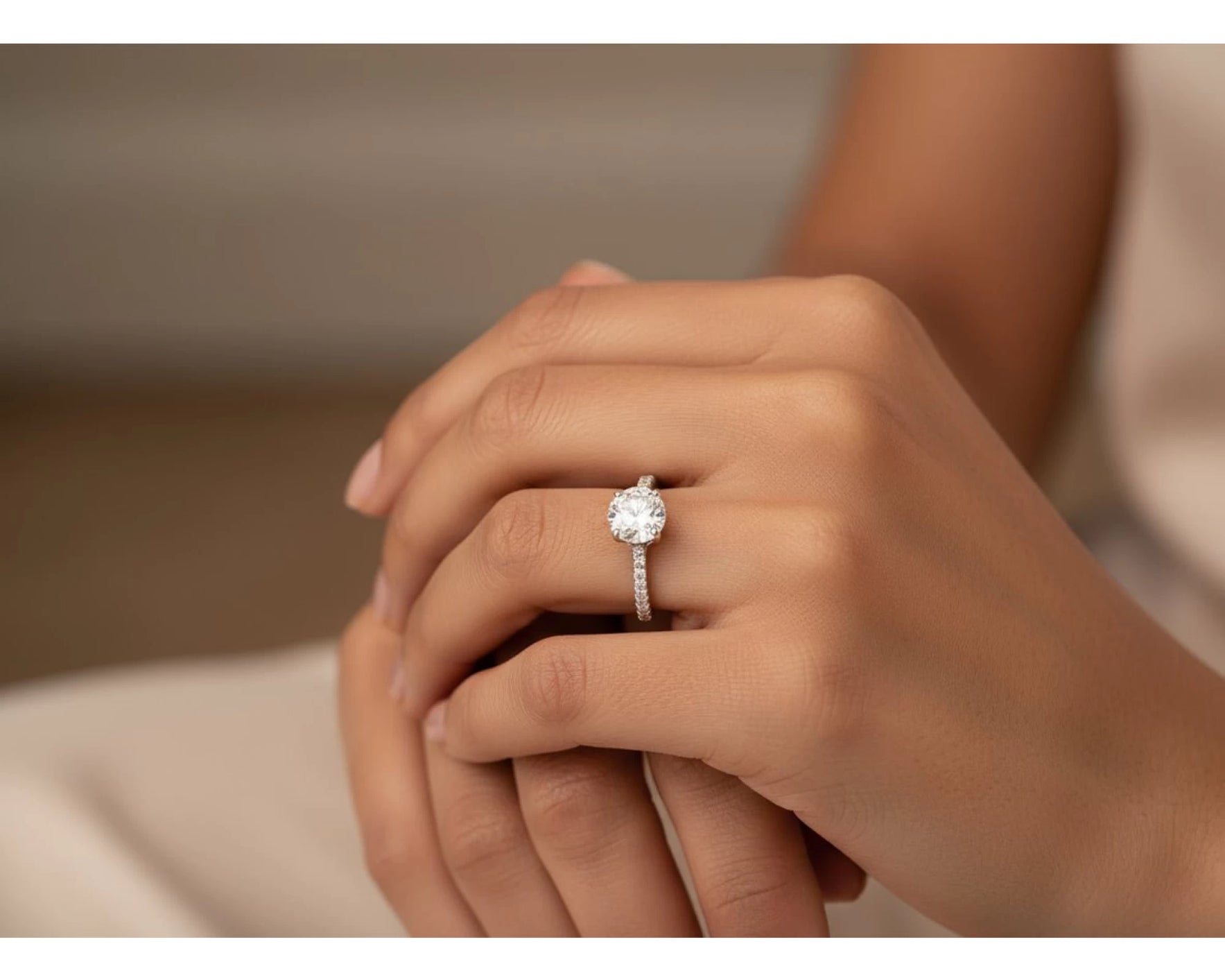 18k Round Cut Petite Micropavé Engagement Ring 3.25 CT – view 2