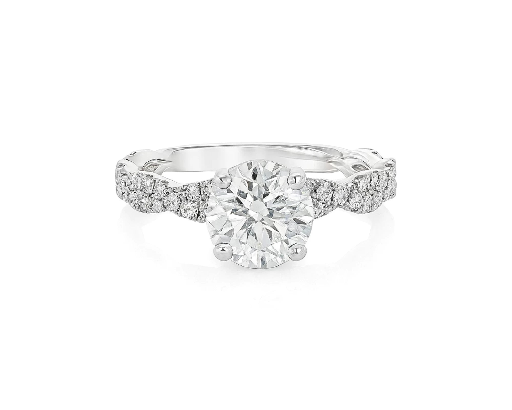 18k Round Cut Twisted Pavé Engagement Ring 1.50 CT – lifestyle 2358